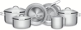Jogo de Panelas Tramontina Solar em Aço Inox com Fundo Triplo e Tampas de Inox 6 Peças - Produto 1 mais recomendado com 4.8 estrelas