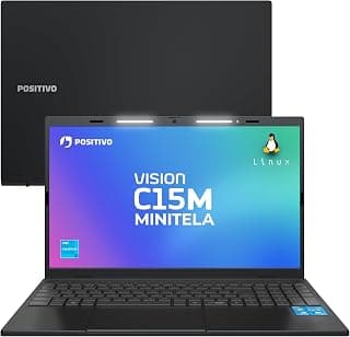 Notebook Positivo Vision C15M Intel Celeron N4500 Linux 8GB RAM 128GB eMMC Tela 15" Full HD IPS Antirreflexo – com Minitela - Cinza - Produto 10 mais recomendado com 0 estrelas