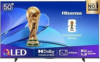 Hisense Smart TV UHD 4K QLED 50" Polegadas 50Q6QV com HDR10+, Dolby Atmos, Sports Mode, Game Mode Plus e Compatível com Alexa - Produto em review com 4.4 estrelas e 8 avaliações