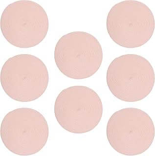 Jogo americano trançado redondo, 8 peças, tapetes de mesa resistentes ao calor, jogo americano redondo para sala de jantar, cozinha, fazenda, restaurante, hotel, café (8 × rosa) - Produto 4 mais recomendado com 5 estrelas