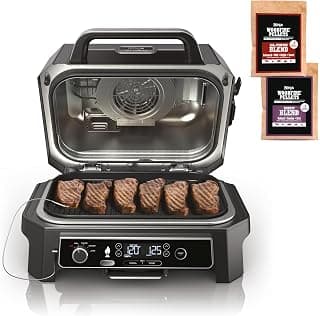 Ninja | Grelhar e defumar | Outdoor Woodfire Pro XL | Grelha 4 em 1, churrasqueira, fritadeira a ar e assar | Portátil | Inclui termômetro embutido e 2 pacotes de pellets Woodfire | Cinza escuro | - Produto 7 mais recomendado com 4.6 estrelas