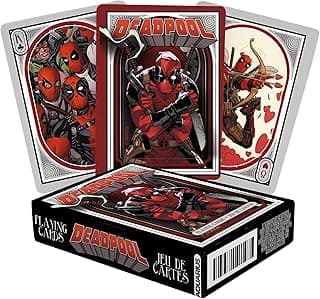 AQUARIUS Marvel Comics Deadpool Playing Cards - Black Panther Themed Deck of Cards for Your Favorite Card Games - Officially Licensed Marvel Deadpool Merchandise & Collectibles - Poker Size (52758) - Produto 3 mais recomendado com 4.7 estrelas