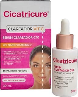 Cicatricure Sérum Clareador Vit C10 30 ml - Reduz Manchas, Antioleosidade, Suaviza Linhas, Hidrata Profundamente, Skincare - Produto 6 mais recomendado com 4.4 estrelas