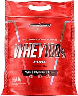 Integralmédica - Whey Protein Concentrado Baunilha 100% Pure - 21g de Proteína por Scoop, Suplementação Alimentar Pós-Treino, Fórmula Enriquecida com BCAAs - Pouch 1,8kg | Praticidade para o consumo diário - Produto 2 mais recomendado com 4.8 estrelas