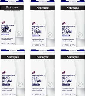 Neutrogena Norwegian Formula Creme hidratante para as mãos formulado com glicerina para mãos secas, ásperas, loção para mãos intensa sem fragrância, 59 ml, pacote com 6 - Produto 5 mais recomendado com 4.8 estrelas