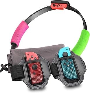 Acessórios para anel Nintendo Switch Fit Adventure, 2 tiras de perna para alternar anel ajuste aventura e 2 garras para anel com e 1 bolsa de armazenamento para anel Con - Produto 6 mais recomendado com 4.1 estrelas