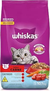 whiskas Ração Whiskas Para Gatos Adultos Castrados Sabor Carne - 10,1Kg - Produto 4 mais recomendado com 4.8 estrelas