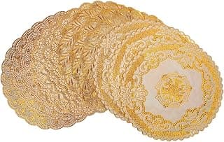 Jogos Americanos à Prova de Calor, Tapetes de Mesa Decorativos de PVC Com Estampa de Ouro Estilo Europeu, 12 Peças para Mesa de Jantar Com Material Premium - Produto 6 mais recomendado com 0 estrelas