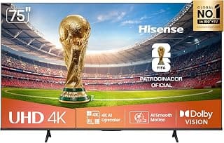 Hisense Smart TV 4K 75" Polegadas 75A6NV com Dolby Vision, HDR10, HLG, DTS Virtual X, Compatibilidade Alexa e Google Home - Produto 3 mais recomendado com 4.4 estrelas