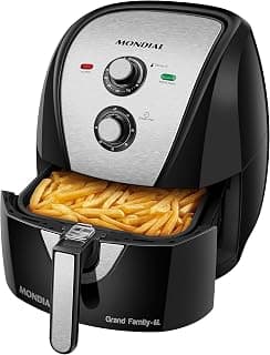 MONDIAL Fritadeira Sem Óleo Air Fryer 6L, Preto/Inox, 1900W, 110V - AFN-60-BI - Produto 2 mais recomendado com 4.8 estrelas