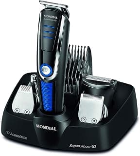 Aparador de Pelos Super Groom 10, Mondial, Preto/Azul, 6W, Bivolt - BG-03 - Produto 1 mais recomendado com 4.7 estrelas