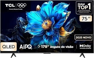 Smart TV TCL 75 Polegadas QLED 4K P7K WiFi Bluetooth Google TV HDR10+ Dolby Atmos Dolby Vision 75P7K - Produto 6 mais recomendado com 4.5 estrelas