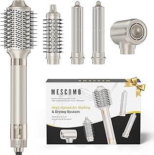 Modelador de ar quente 5 em 1 atualizado – secador de cabelo e modelador de ar versátil com modeladores automáticos, escovas volumizadoras, ferramenta modelador de cabelo sem frizz para ondular - Produto 4 mais recomendado com 4.7 estrelas