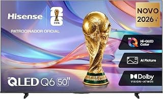 Hisense Smart TV 4K Hi-QLED 50" Polegadas 50Q6QVV com Processador AI, Dolby Vision, HDR10+, HLG, Filmmaker Mode, Dolby Gaming, Dolby Atmos, MiraCast e Compatibilidade Alexa - Produto 7 mais recomendado com 4.7 estrelas