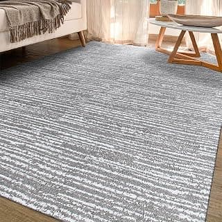 Tapete Sala Antiderrapante 2,00m x 1,40m Emborrachado Mescla Cinza Luxuoso Artesanal de Tear Jacquard Decoração Rústico Estonado para Quarto Fácil de Limpar Lavável - Produto 5 mais recomendado com 4.4 estrelas