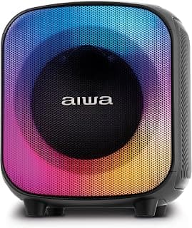 Caixa de Som PartyBox AIWA PB-07 Bluetooth 8H RGB USB TWS Preto - Produto 5 mais recomendado com 4.5 estrelas